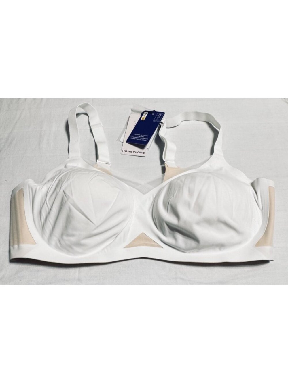 Honeylove Liftwear Crossover Bra Wireless 3X Astral White LWBR0308B NWT